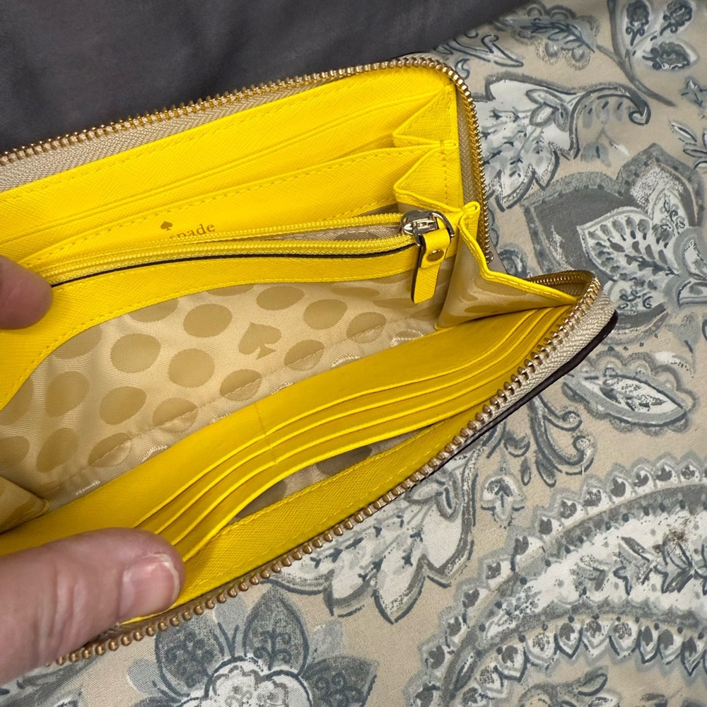 Kate Spade Cream and Yellow Wallet with Bold Stripe - Picture 8 of 10